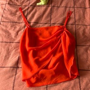 superdown • red chiffon top